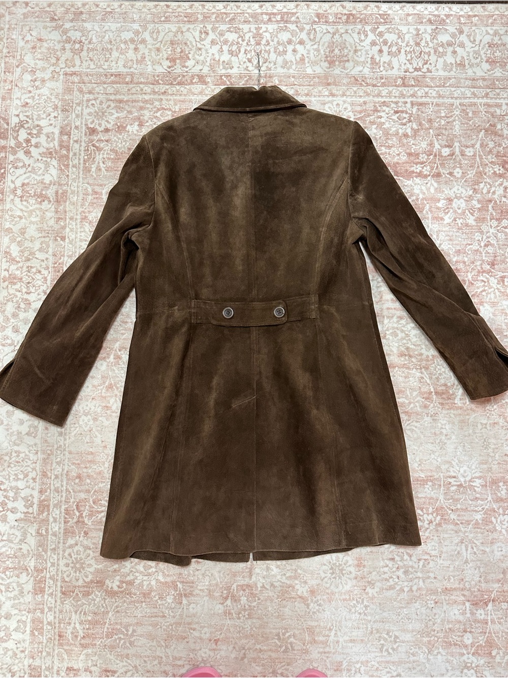 Vintage 🤎 100% Genuine Suede Trench Coat - Picture 11 of 11
